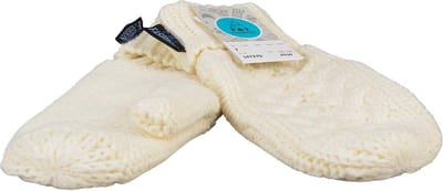Dames Wanten - Gebreid met Fleece Binnenin - One Size - Ecru
