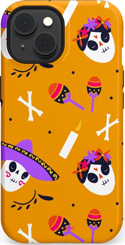 Casetastic Hoesje Geschikt voor Apple iPhone 15 Magsafe - Stijlvolle Beschermende Duo-layer Case - Viva Muertos