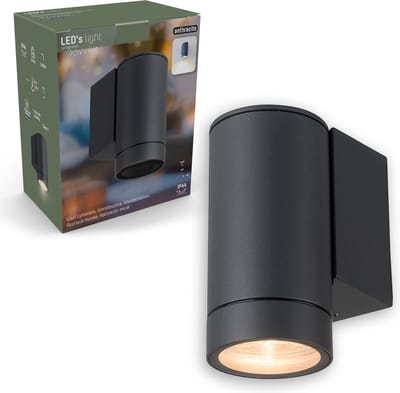 LED's Light LED Buitenlamp Enkel Rond - Wandlamp Messina - IP44 - Antraciet