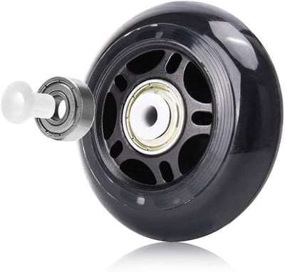 Reservewielen Inline Skates - Skeelerwielen Wielen - Snel Skaten - Hoge Rebound PU - 76/80 mm 82A - Zwart