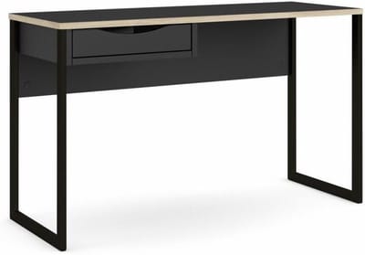 Bureau Kinderbureau - Werkplek Studiebureau - Thuiswerk Kantoor - Eikenlook Decoratie - 130x76cm - Zwart Mat