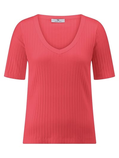 Shirt V-hals Van Peter Hahn rood