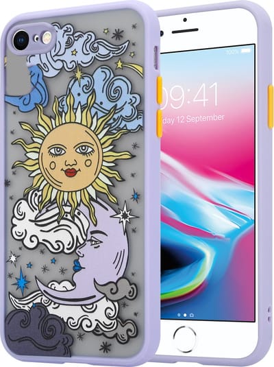 ShieldCase telefoonhoesje geschikt voor Apple iPhone SE 2020 / SE 2022 hoesje met maan - Siliconen hoesje shockproof case - Hoesje met moon - Design Backcover