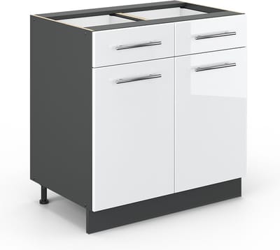 Vicco Fame-Line Keukenonderkast – 80 cm zonder werkblad Wit Hoogglans