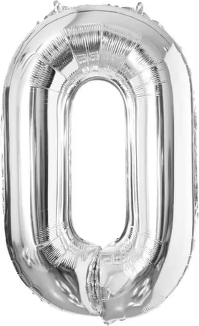 Jumada's - Feestelijke Cijferballon - 70cm - Zilver - Cijfer 0 - Folieballon voor alle gelegenheden