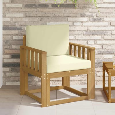 vidaXL - Buitensofa - Polyester - Wit - en - Crème