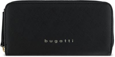 bugatti portemonnee Ella Zip Around Wallet Black Saffiano zwart