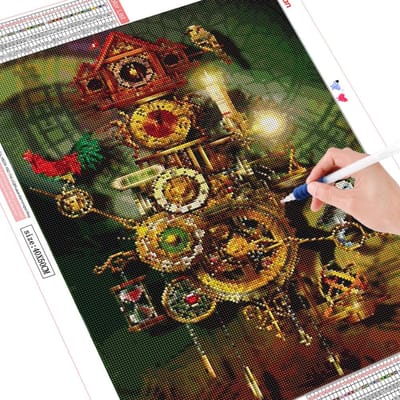 Peinture de diamant ronde/ronde, peinture artistique en mosaïque de diamant de dessin animé avec diamants 20X30CM beige