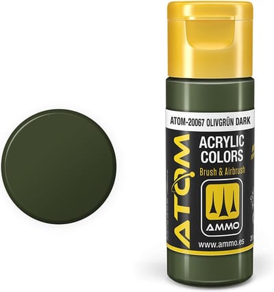 AMMO by Mig Jimenez Hobbyverf Acrylverf - MIG 20067 ATOM - Olivgrun Dark - Acryl - 20ml Verf flesje - 20 ml