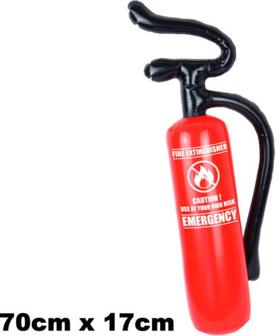 Henbrandt - Opblaasbare Brandblusser 70 Cm - Feestartikel Accessoire voor Brandweerman / Brandweervrouw kostuum - Brand Blusser Opblaasbaar - Opblaasartikel - Opblaasfiguur - Kostuumaccessoire