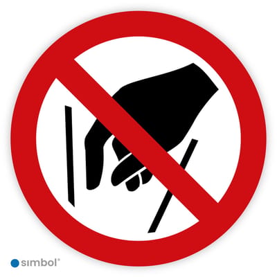 Simbol® - Stickers Verboden in te grijpen (P015) - Formaat ø 5 cm.