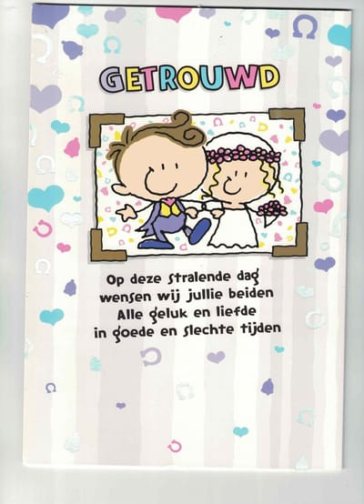 Wenskaart - wenskaart XL - super lange kaart - felicitatie - getrouwd - huwelijk