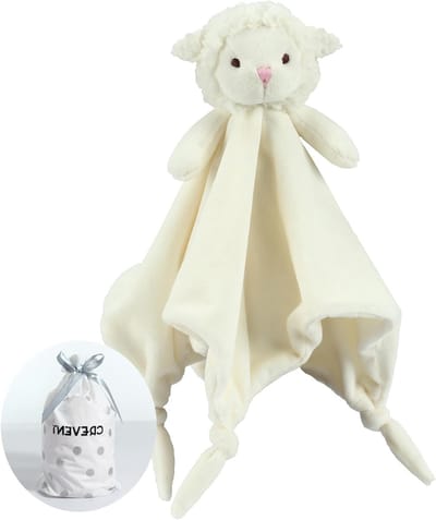 Zachte en Knuffelige Babydeken met Polka Dot Voorkant en Sherpa Dierenprint Achterkant voor Meisjes en Jongens (Ivory)