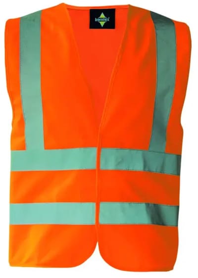 Korntex Hi-Vis Safety Vest With 4 Reflective Stripes Hannover KX140 - Signal Orange - M
