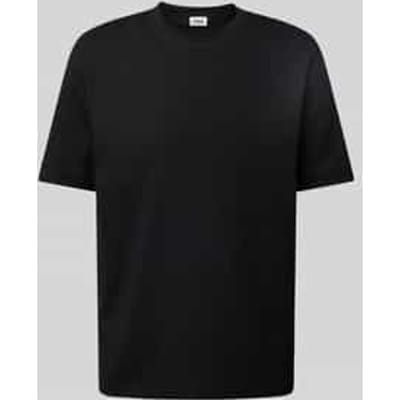 T-shirt met geribde ronde hals, model 'RAPHAEL'