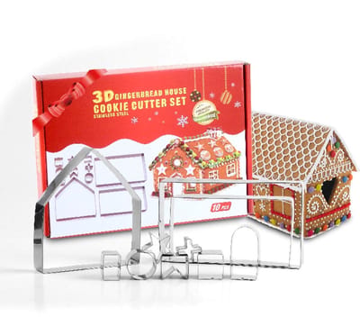 Dailygoods - 10 Stuks Koekjessnijder Kerstmis - Roestvrijstalen Uitsteekvormpjes