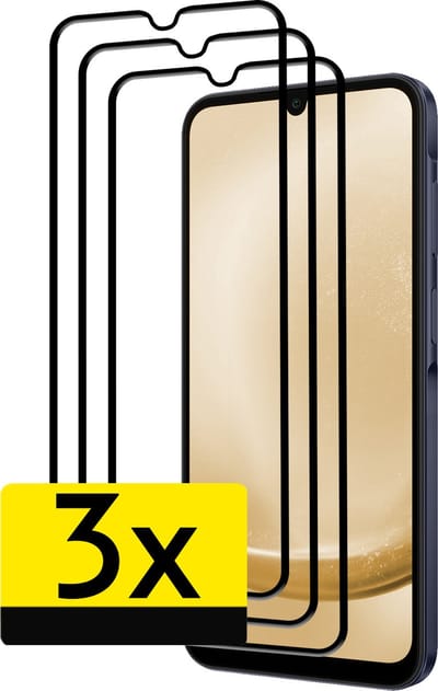 Screenprotector - Geschikt voor Samsung Galaxy A25 - 3 Stuks - Full Cover - Beschermglas - Gehard Glas - Tempered Glass - Screen Protector