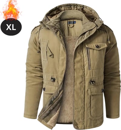 Livano Winterjas - Parka - Heren - Winter - Jas - Volwassen - Stijlvol - Met Capuchon - Kaki - XL