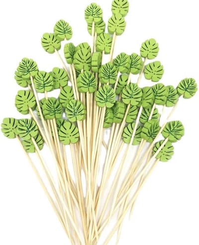 Akyol - partyprikkers - cocktail prikkers blad - wild one - 15 stuks - satéprikkers -Feestje - Verjaardag - cocktailprikkers - Feest prikkers| cocktailprikkers – Groen – Planten