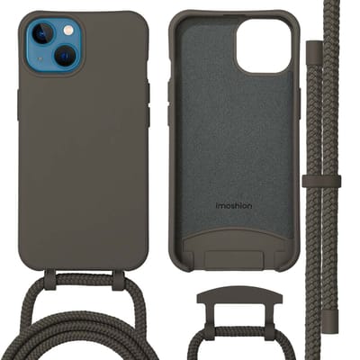 imoshion Hoesje - Geschikt voor iPhone 13 - Color Backcover met afneembaar koord geschikt voor MagSafe - Black Coffee