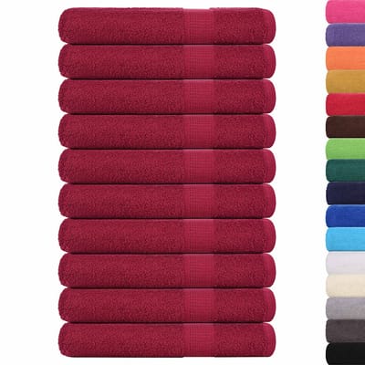 vidaXL - Saunahanddoeken - FROGN - 10 - st - 80x200 - cm - 360 - g/m² - bordeaux