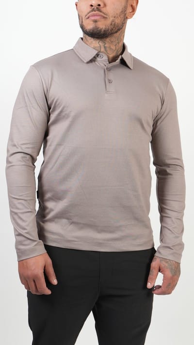 BASKO - POLO - LANGE MOUW - TAUPE - MAAT S