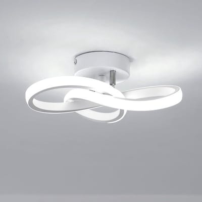 Moderne LED-plafond lamp, 22 W Klavervorm 2500LM Plafondlamp Voor Binnenverlichting Hal Keuken Slaapkamer Badkamer Wit 6000K Diameter 25 Cm [Energieklasse E]