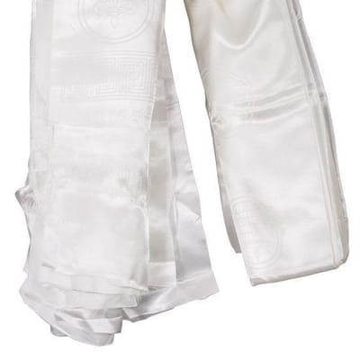 Yogi & Yogini naturals Tibetaanse katha wit met 8 voorspoed brengende tekens (180 cm)