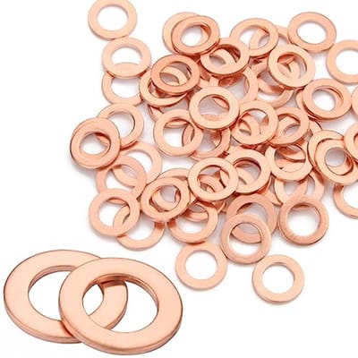 50pcs Copper Sealing Washers Washers M10 x 14 x 1 Copper Sealing Washers Set Washers Flat Oil Drain Screw Seal for - ShopVlot