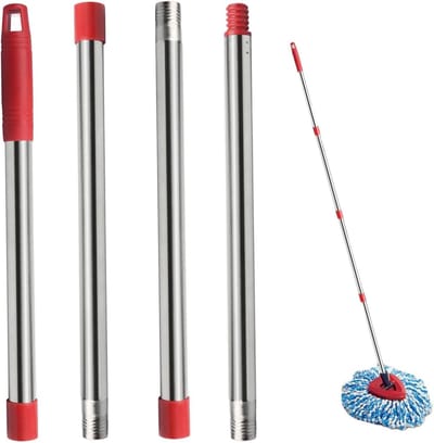 Moppensteel Vervanging - Steel voor Mop - Huis Schoonmaken - Verstelbare Lengte - 148 cm - Multicolor