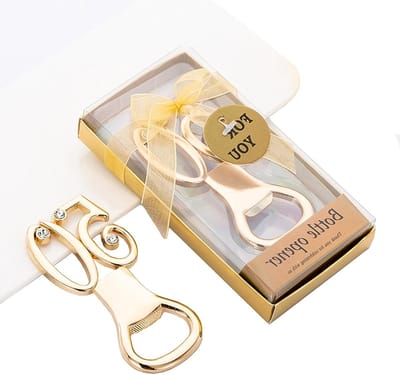 Gouden Flesopener voor 50e Verjaardag, Perfect als Trouwen Cadeau of Jubileum Geschenk, Metalen Can Opener