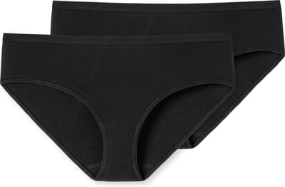 Schiesser Hipsters 2-pack biologisch katoen zwart - 95/5 Dames Onderbroek - schwarz