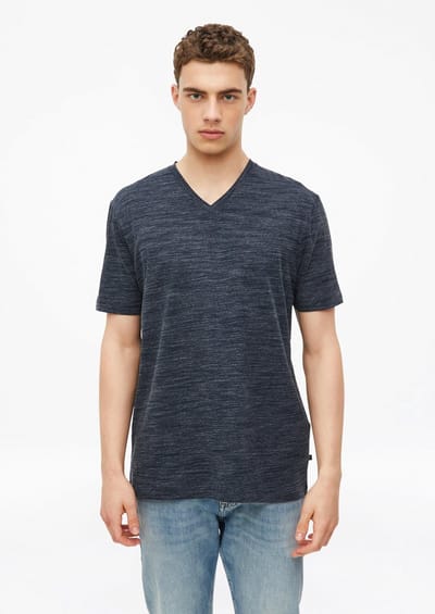 T-shirt met V-hals in gemengd katoen s.Oliver