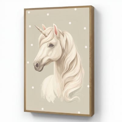 Nachtlampje 60x90 cm - Kinder lamp - Eenhoorn - Wit - Stippen - Tafellamp kinderkamer draadloos - Slaapkamer lampje - Bedlamp kinderen - Kinderlampje - Wandlamp babykamer - Nachtlampjes