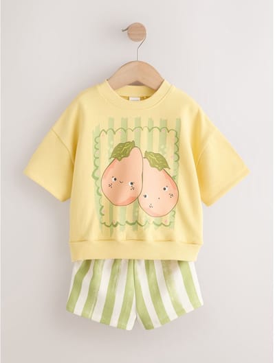 Next - Meisjes - Set van top en short - Geel