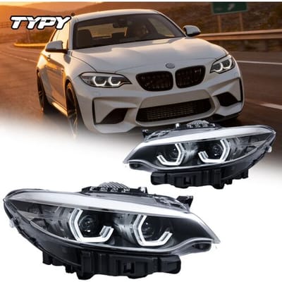 TYPY Set van 2 LED koplampen voor BMW 2-serie F22 2014-2019, met projector, dagrijverlichting en dynamische richtingaanwijzers.
