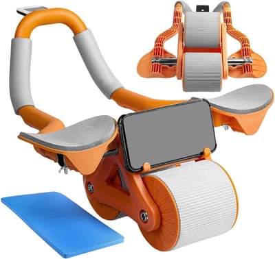 Buikspierwiel - Ab roller - Core training - Automatische rebound - 45 x 30 cm - Oranje