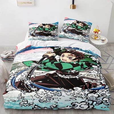 Demon Slayer Beddengoed Set Eenpersoons Twin Volledig Queen King Size Anime Kawaii Bedset Aldult Kind Slaapkamer Dekbedovertrek Sets 3D 70x133cm 2pcs