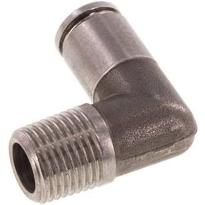 4mm x R1/8'' 90 graden L-verbinding RVS Insteekfitting Buitendraad FKM