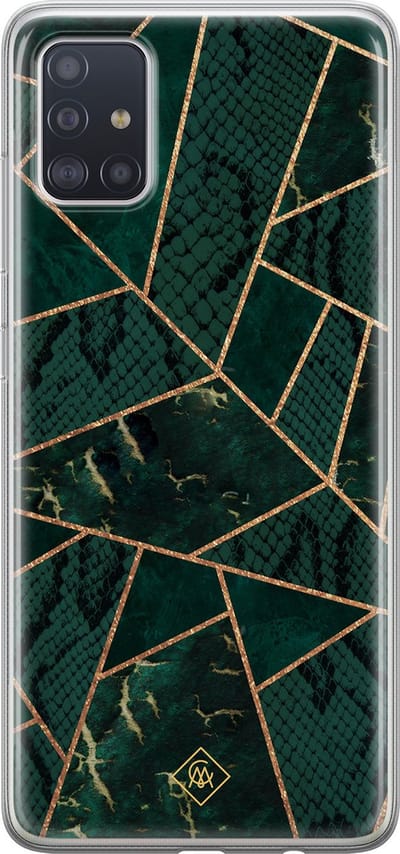 Casimoda® hoesje - Geschikt voor Samsung A51 - Abstract Groen - Backcover - Siliconen/TPU - Groen