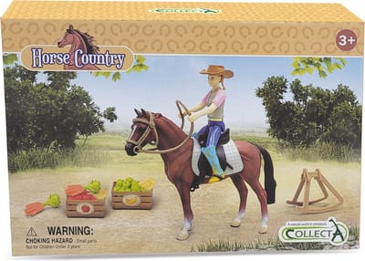 COLLECTA Figurine Set - Ruiter En Accessoires Met Paard - Paarden - Handgeschilderd - Miniatuur