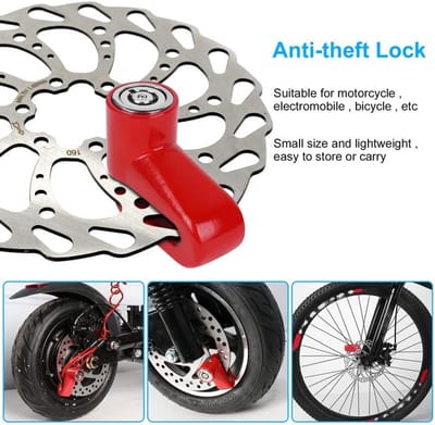 Fietsslot, schijfremslot, 1300 mm/12 mm fietskabelslot met 2 sleutels, accessoire voor elektrische scooterslot, anti-diefstal voor Xiaomi M365/Pro, fiets, elektrische fiets, skateboards,Rood