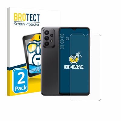 BROTECT - Screenprotector voor Samsung Galaxy A23 5G (Voor+Camera) - Folie Beschermfolie transparant 2 Stuks