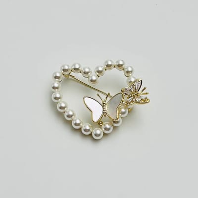 Vlinderbroche - Elegante Broche met Parels | Twinolo