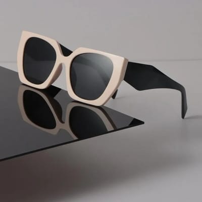 Lunettes de soleil élégantes Femme Homme Oeil de chat Miroir Transparent Rétro Lunettes Sexy Designer Noir Lunettes de soleil pour Femme Homme other