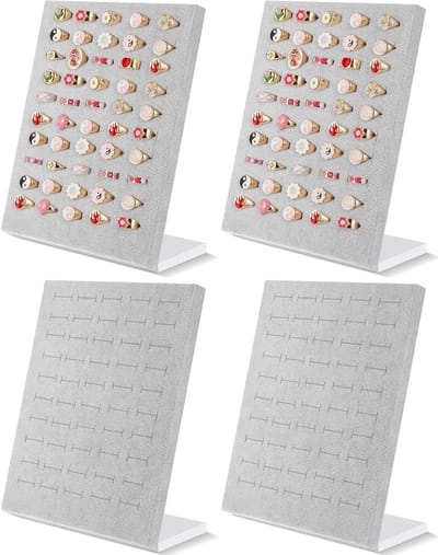 Ring Display Houder - Ring Organizer - Sieraden Presenteren - Fluwelen Afwerking - 200 Slots - Grijs