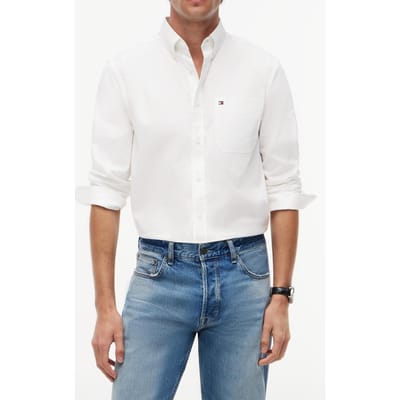 Tommy Hilfiger Light Oxford Solid Shirt White Taglia: M | Camicie Business Outlet | Uomo | Bianco