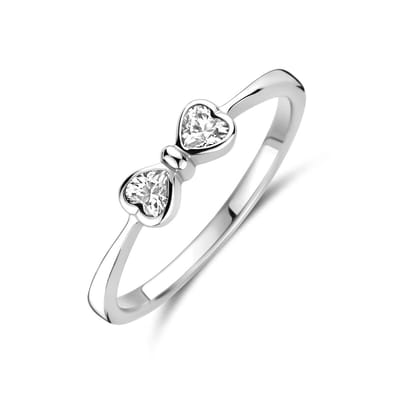 Zilveren Gerhodineerde Strik Ring met Zirkonia 1341839 – 925 Zilver