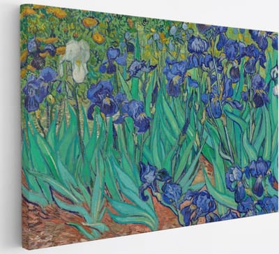 Saammp Canvas Schilderij - Irissen - Van Gogh - Oude Meesters - 30x20 - Foto op canvas - Wanddecoratie - muurdecoratie Woonkamer - Slaapkamer decoratie - Canvas Print