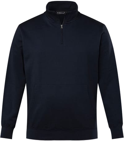 Men Plus - Heren - Sweat-troyer opstaande kraag rits - Navy blauw - Maat 52+